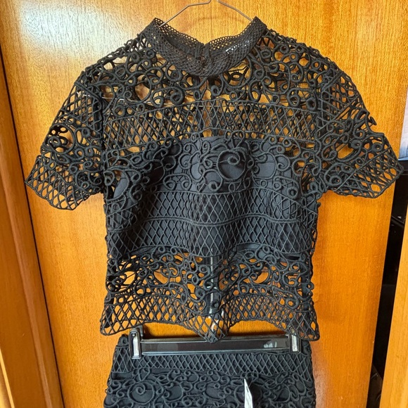 EXPRESS Black Cutout Top & Skirt Matching Set - Picture 2 of 9